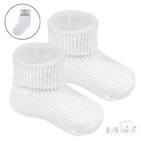 S901-W: 2 Pack White Turnover Socks (0-3m)